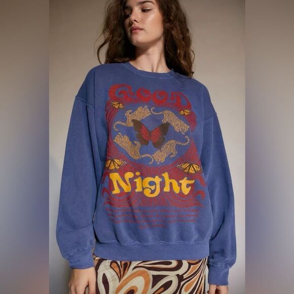 UO Urban Outfitters Purple Project Social T Dreamscape Pullover Sweatshirt - Picture 1 of 13